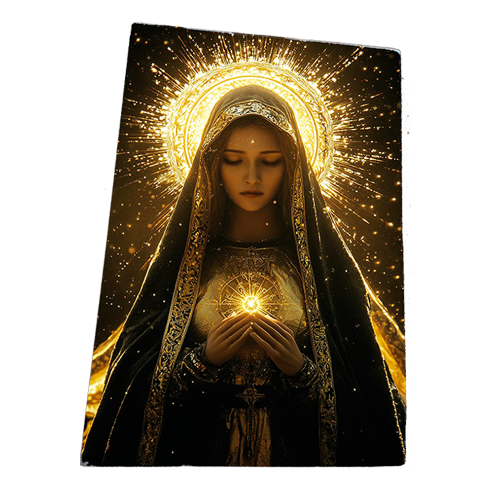 Mystic Madonna,Fresco on Antique Marble