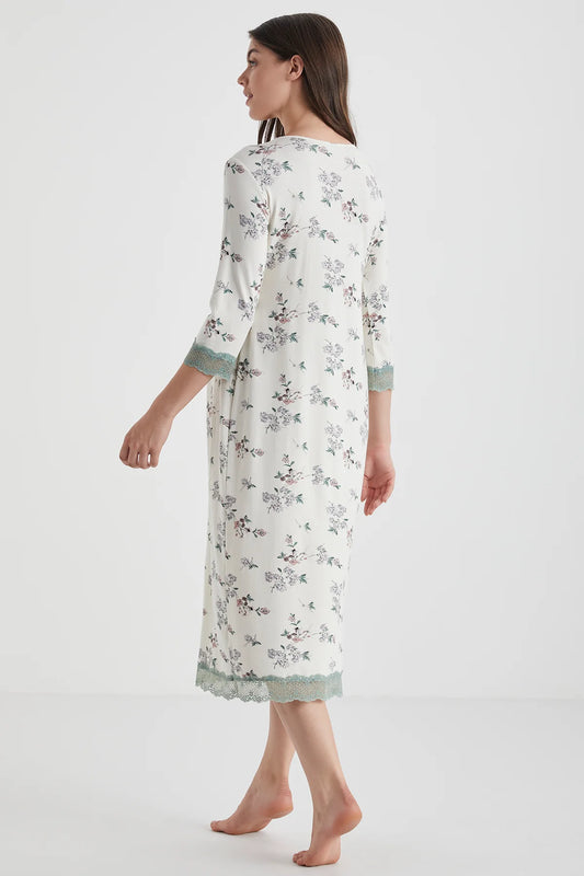 Flowers Soft textured maternity dress - Denoss