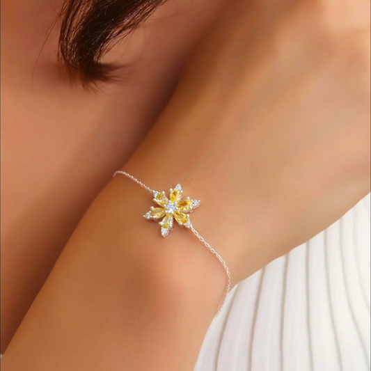 925 Sterling Silver Chain Sun Silver Lotus Bracelet