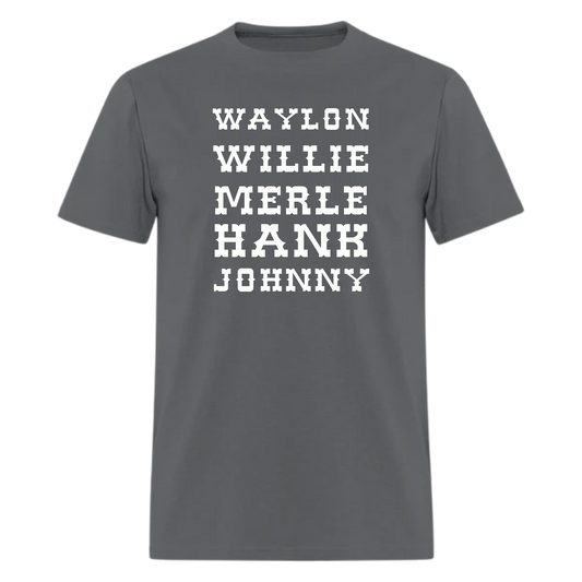 Waylon,Willie, Merle,Hank, Johnny, ,Country Music Tshirt - Denoss