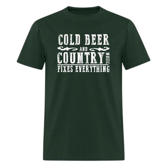Cold Beer And Country Music T-Shirt,Southern,Texas,Tennessee,Kentucky Festival Tshirt
