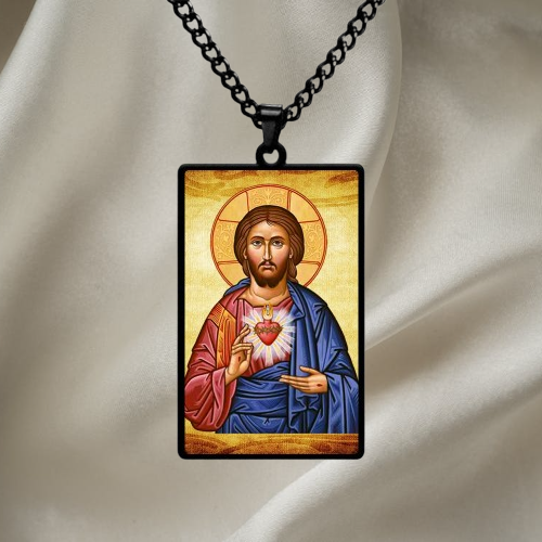 Sacred Heart,Christian necklace,Priest necklace,Christ necklace,Gift necklace