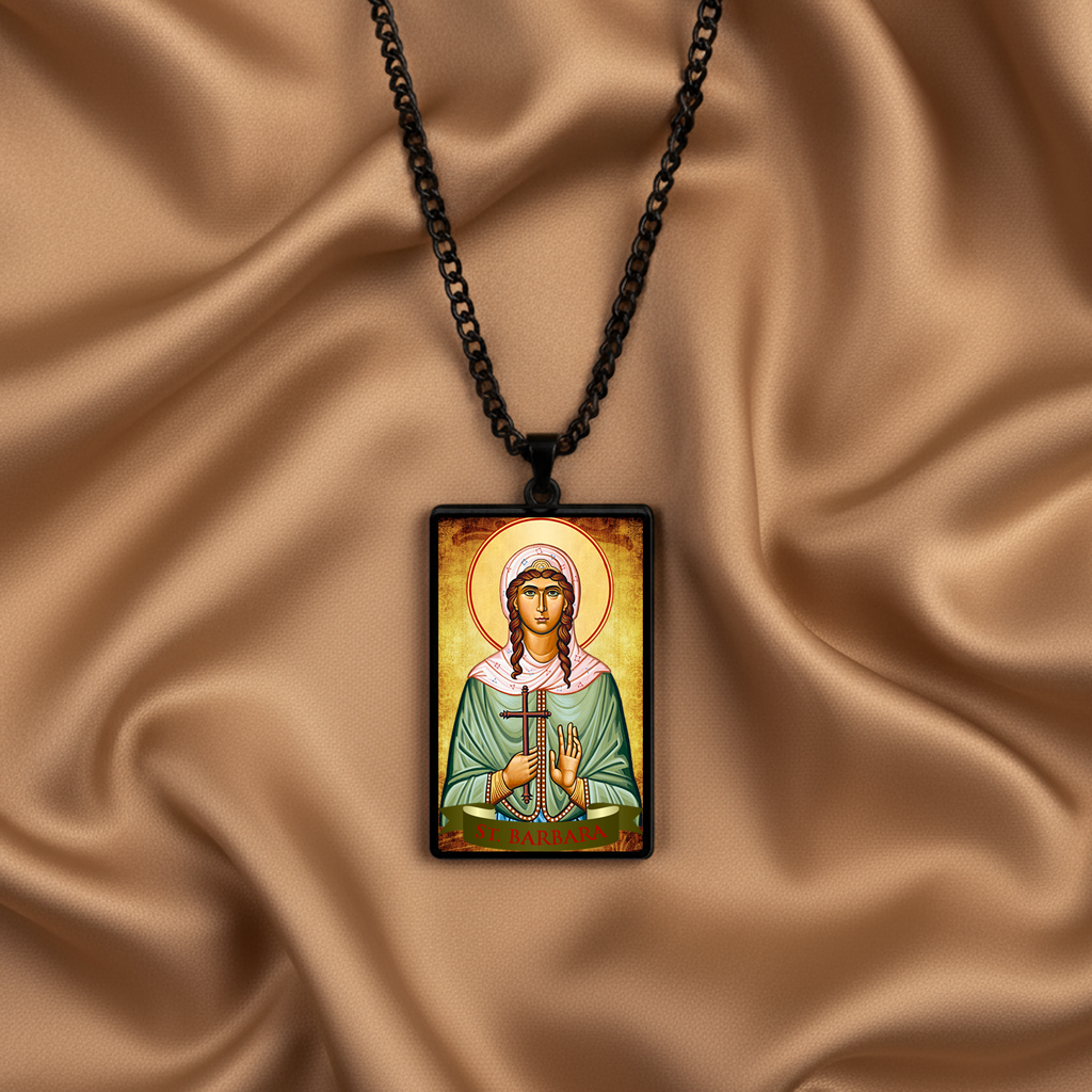 St. Barbara,Christian necklace,Priest necklace,Saints necklace,Gift necklace