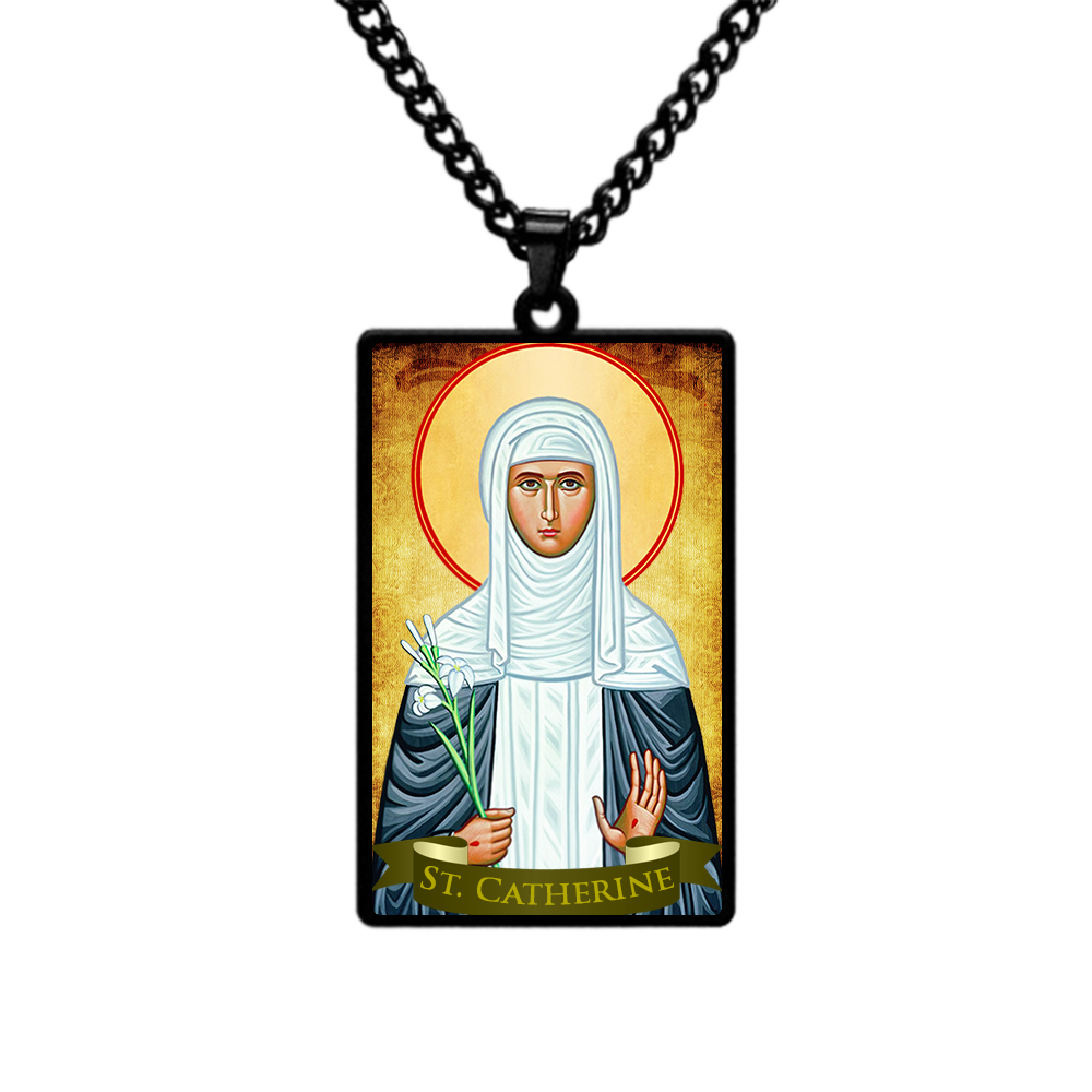 St.Catherine,Christian necklace,Priest necklace,Saints necklace,Gift necklace