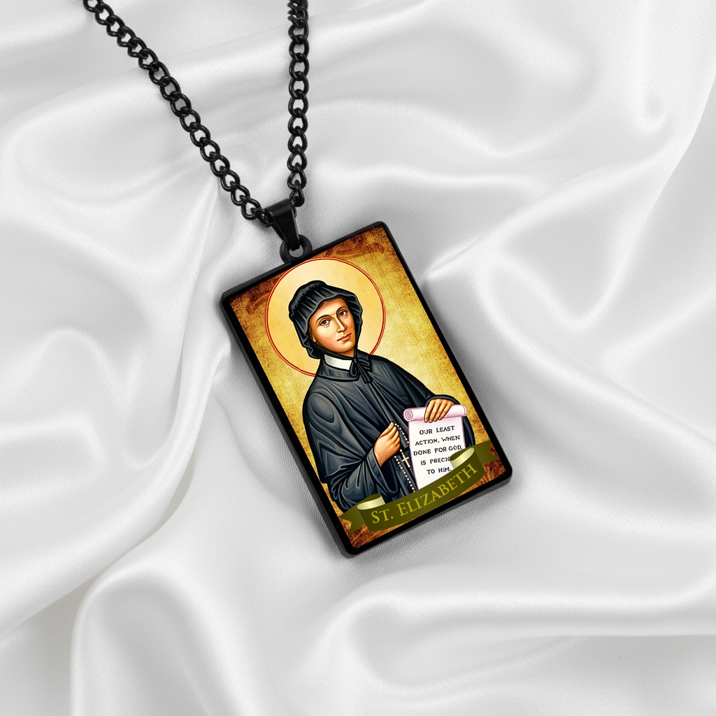 St.Elizabeth Seton,Christian necklace,Priest necklace,Saints necklace,Gift necklace
