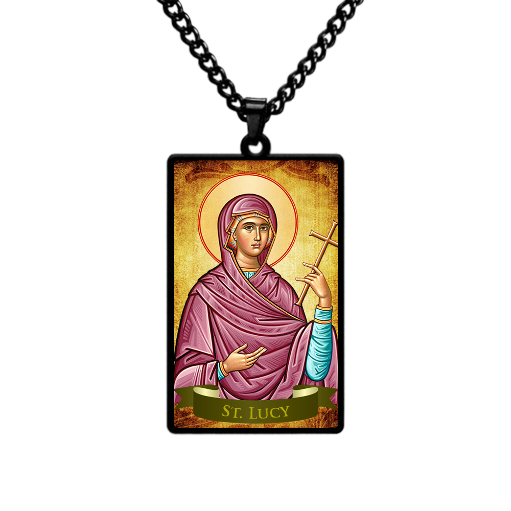 St.Lucy,Christian necklace,Priest necklace,Saints necklace,Gift necklace