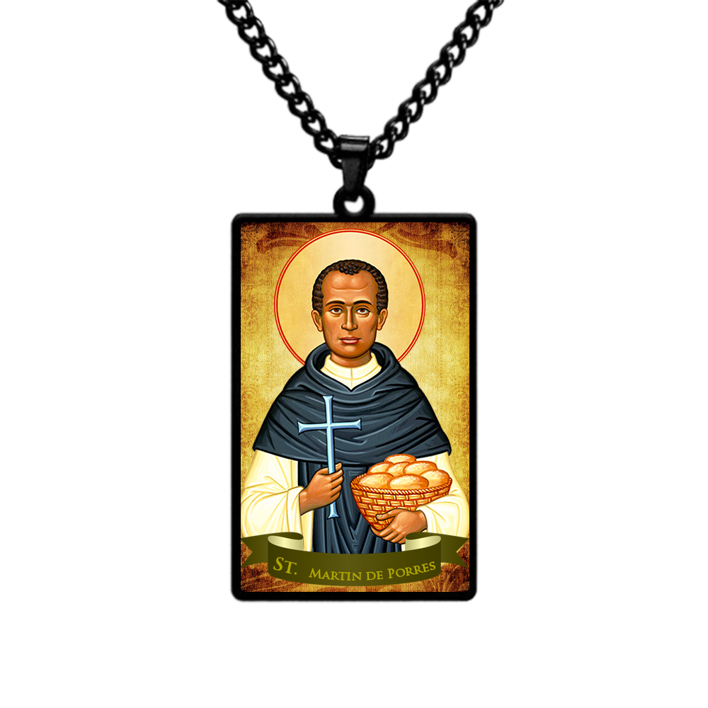 St.Martin de Porres,Christian necklace,Priest necklace,Saints necklace,Gift necklace