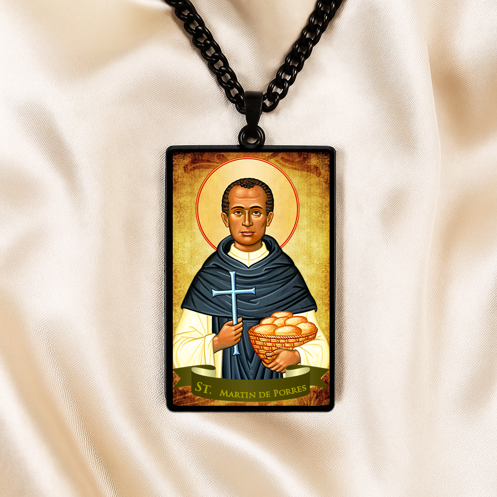 St.Martin de Porres,Christian necklace,Priest necklace,Saints necklace,Gift necklace