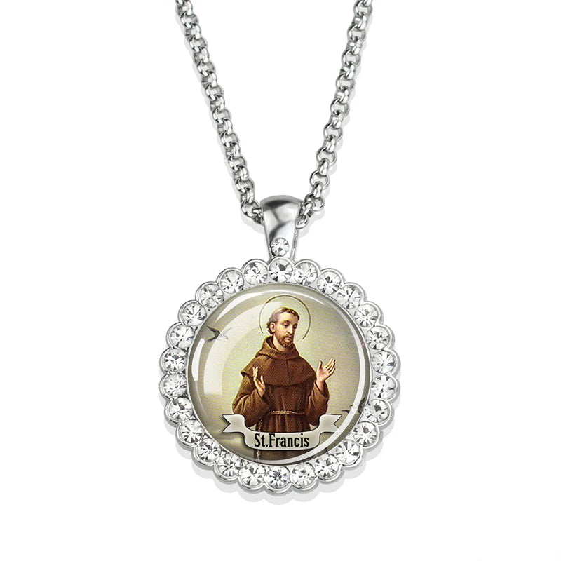 St.Francis Necklace,Christian Necklace,Religious Jewelry