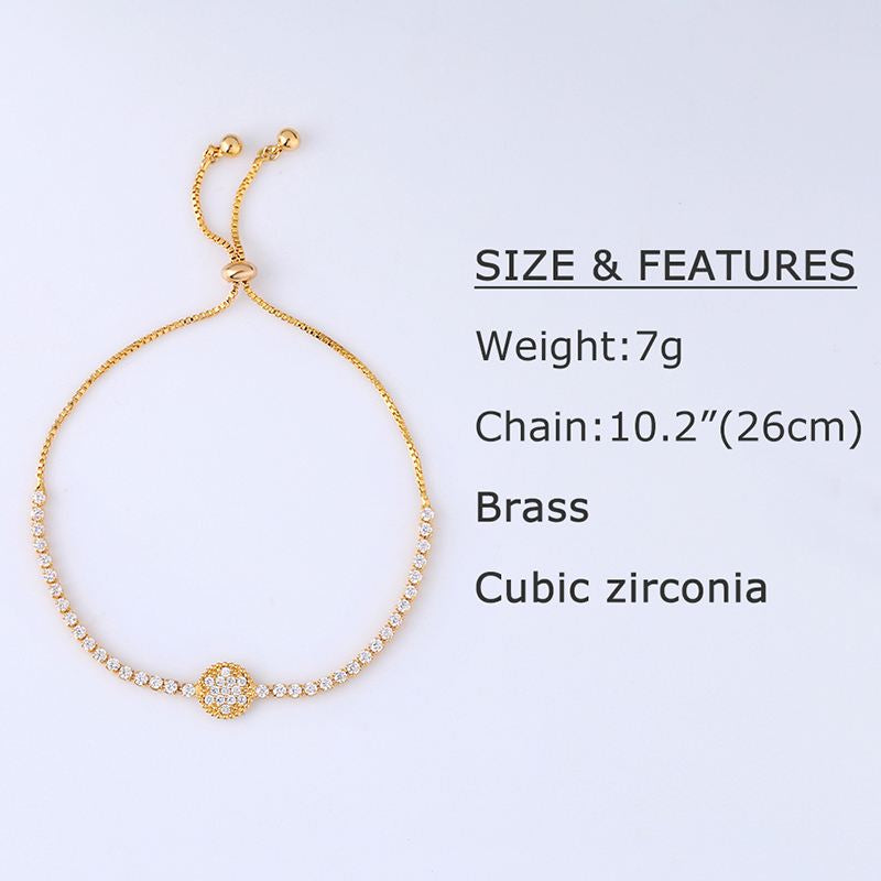 My World Gold Zircon Stone Bracelet