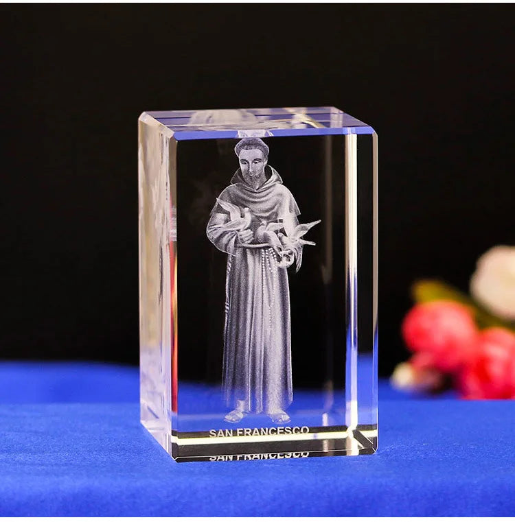 Priests and Doves Crystal Carving Crystal Laser Engrave Religious gift,Home Decor
