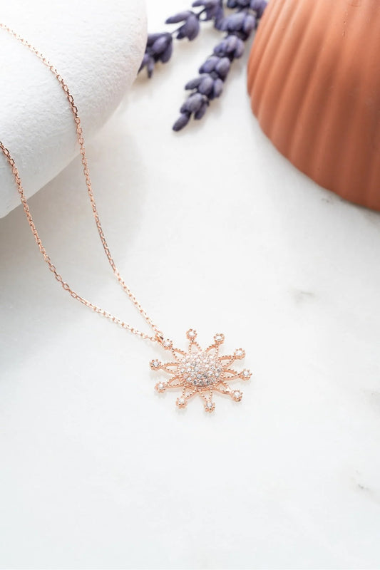 925 Sterling Silver Chain Sun Necklace