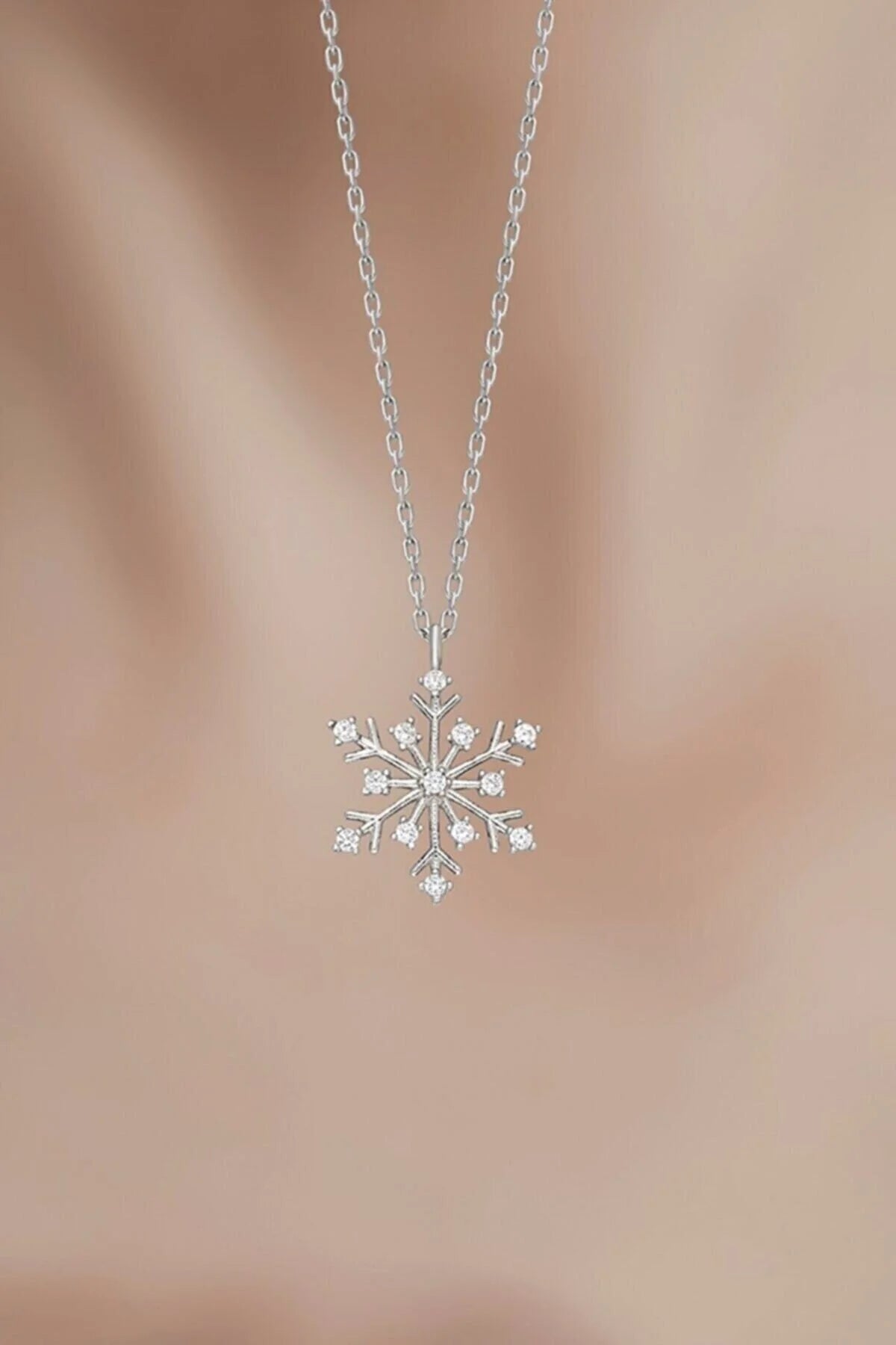 925 Sterling Silver Chain Snowflake Gold-Silver Necklace
