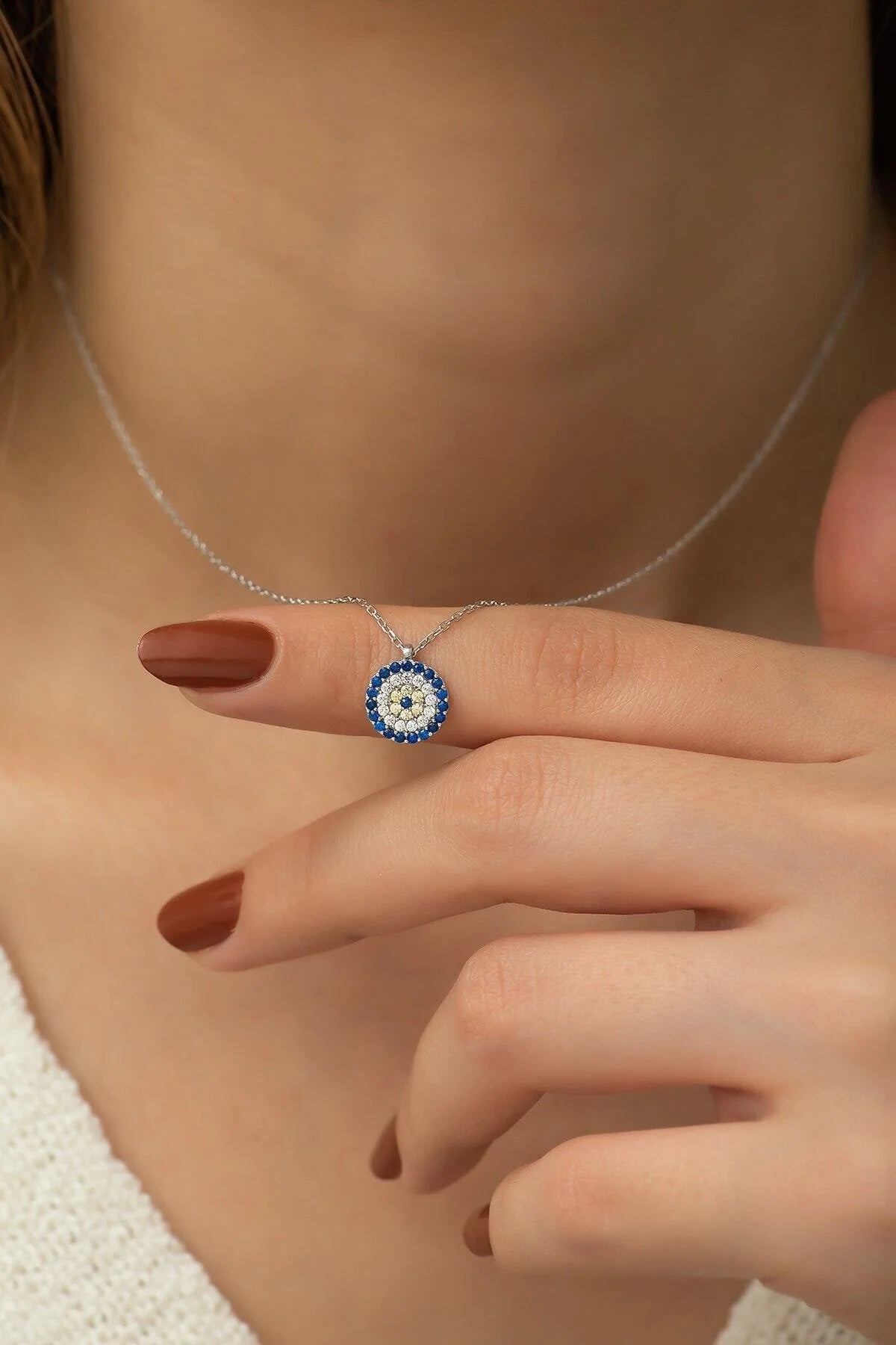 925 Sterling Silver Chain Evil Eye Necklace