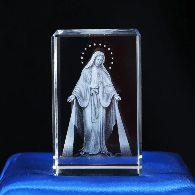 Virgin Mary Crystal Carving Crystal Laser Engrave Religious gift,Home Decor