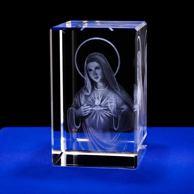 Virgin Mary Angel Crystal Carving Crystal Laser Engrave Religious gift,Home Decor