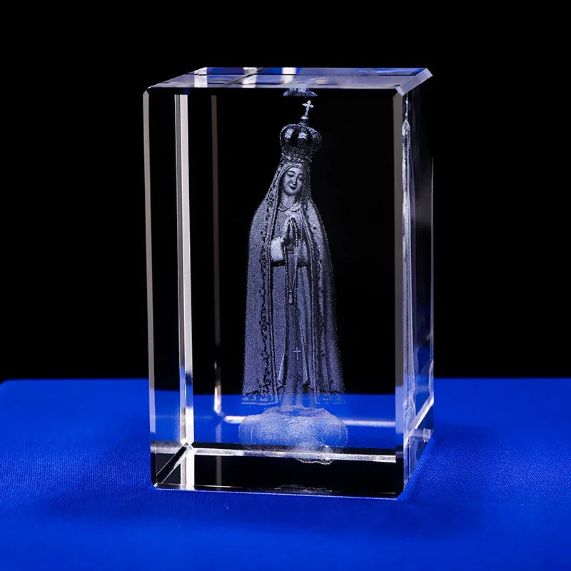 Virgin Mary Crown Crystal Carving Crystal Laser Engrave Religious gift,Home Decor
