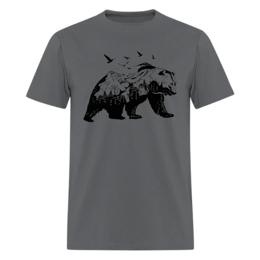 Bear TShirt Men,Bear and Compass ,Fishing Tshirts Adventure ,Traveler Camper unisex T shirts