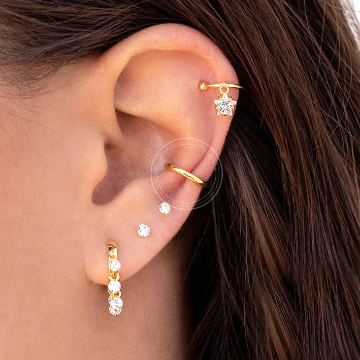 1 Piece Tiny Clip Earrings,Ear Cuffs,Cartilage Earrings,No Piercing