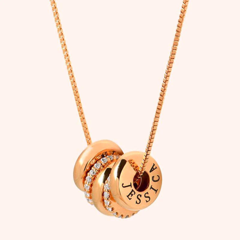 Personalized Engraved Family Name Crystal Charms