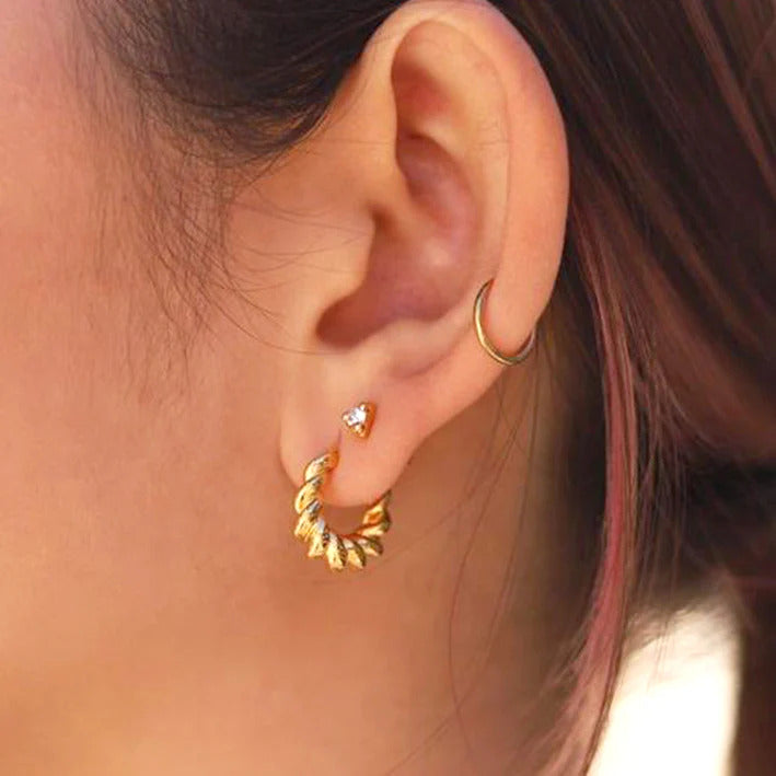 Twist Hoop Earrings , Minimalist Earrings, Gold hoop Earrings
