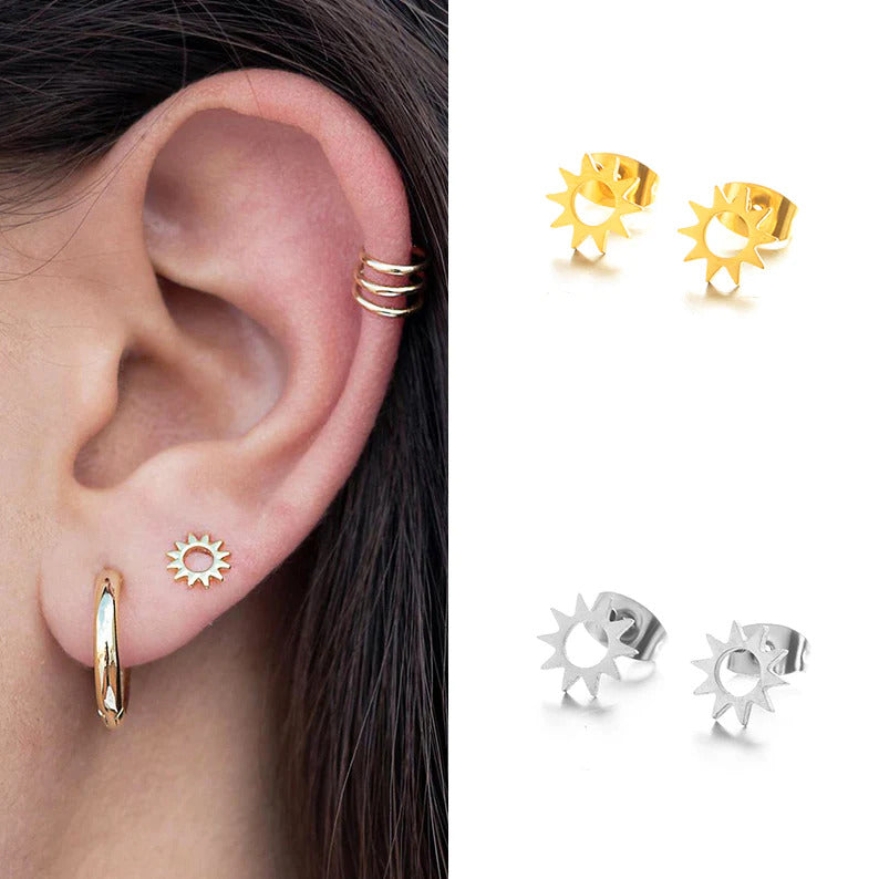 1 Piece Dainty & Minimalist Sun Stud Earrings