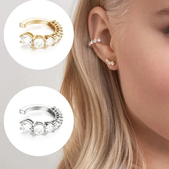 1 Piece Crystal Circle Cuff Earrings