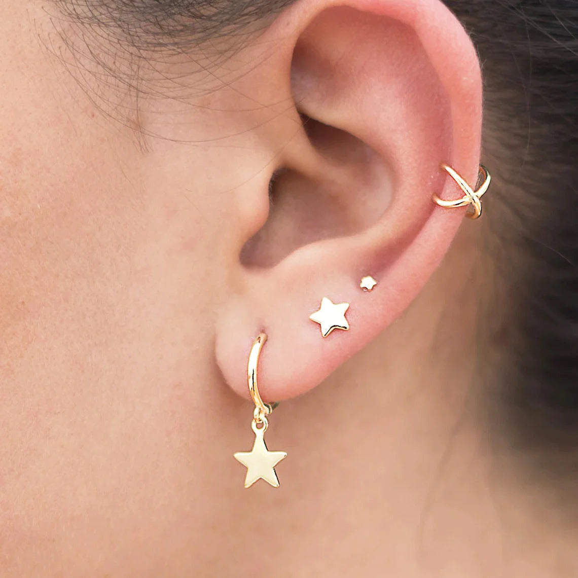 1 piece Tiny & Dainty Criss Cross Cartilage Ear Cuff Earrings