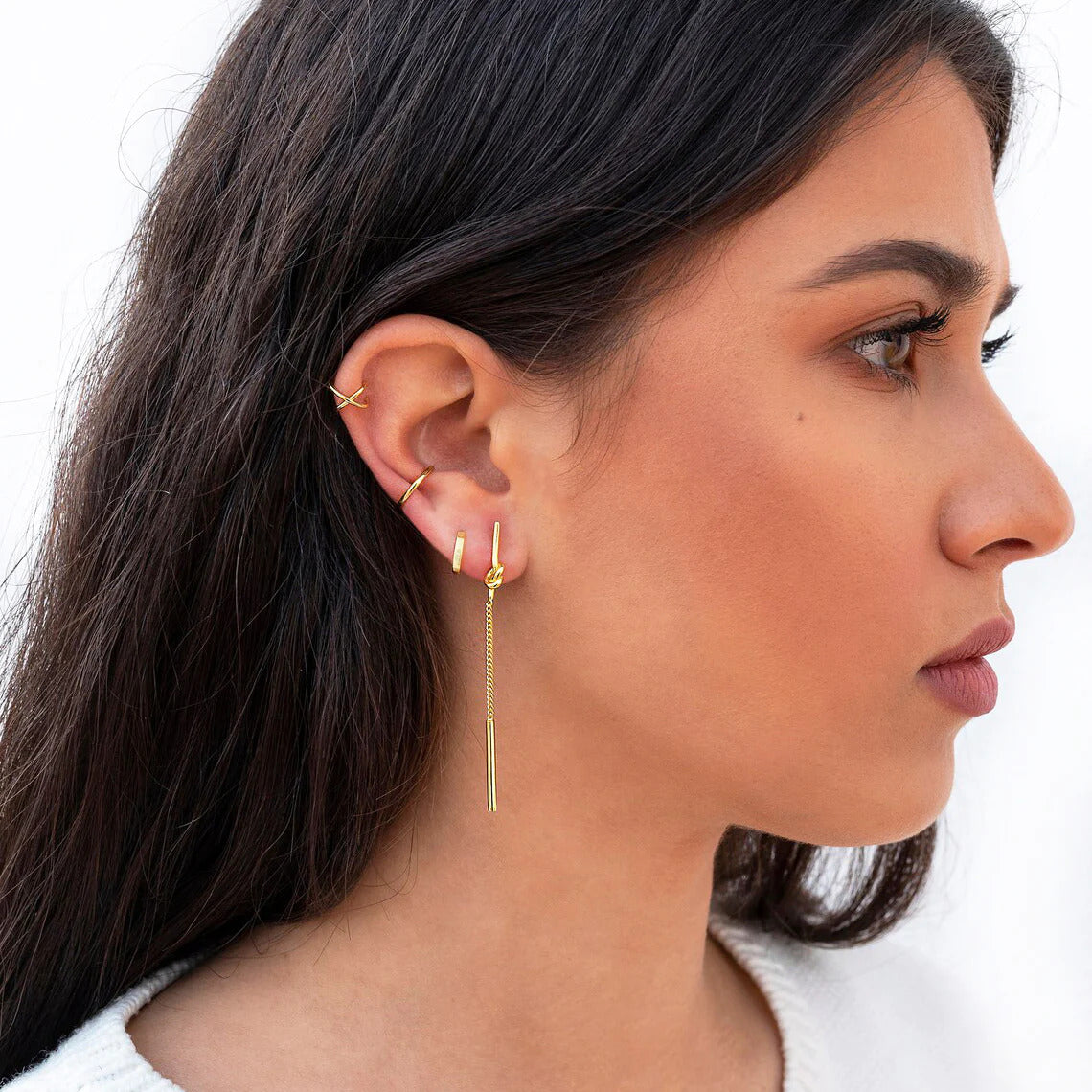 1 piece Tiny & Dainty Criss Cross Cartilage Ear Cuff Earrings