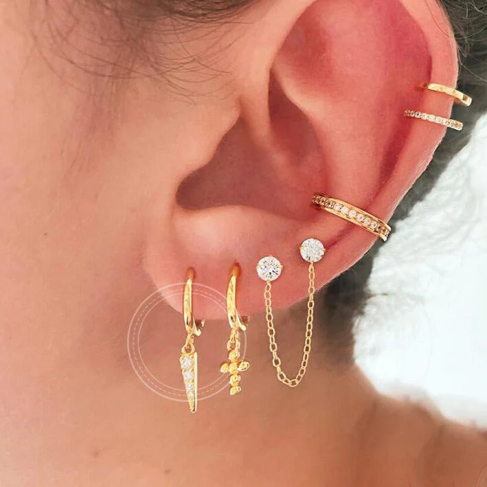 Minimalist Spike Hoop Earrings,Tiny Hoops,Dainty hoops, Huggies Hoop Earrings, Spike Hoops, Hoops with Charm