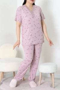 Modal Plus Size Pajama Set Pinky - Denoss