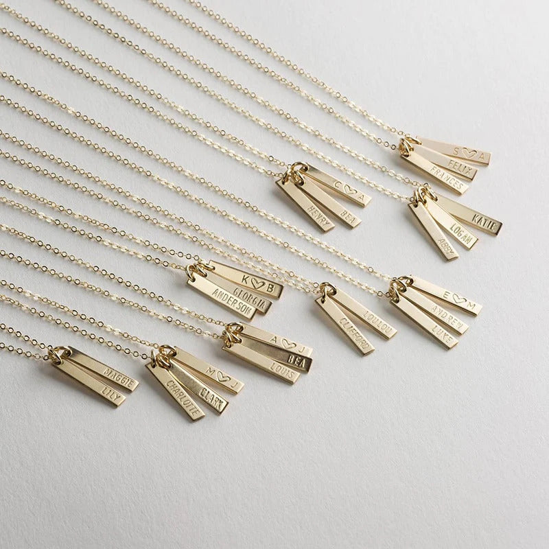 Custom Tiny Bar Tag Necklace