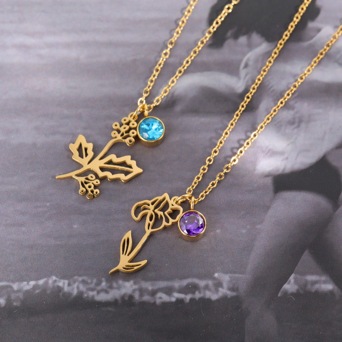 Custom Gold Birthstone Necklace