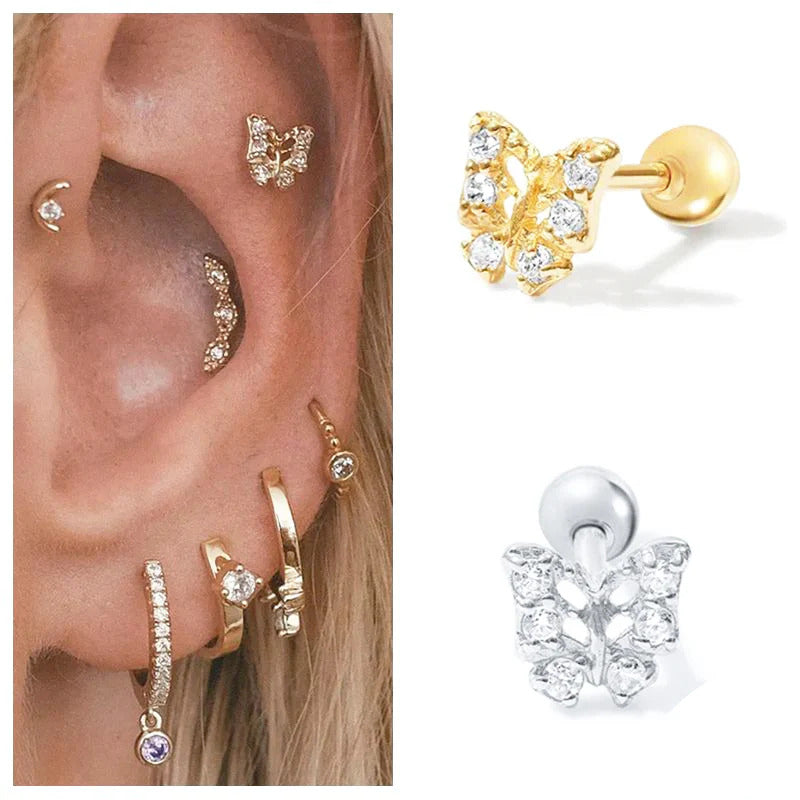 Dainty 1Piece CZ Stud Earrings