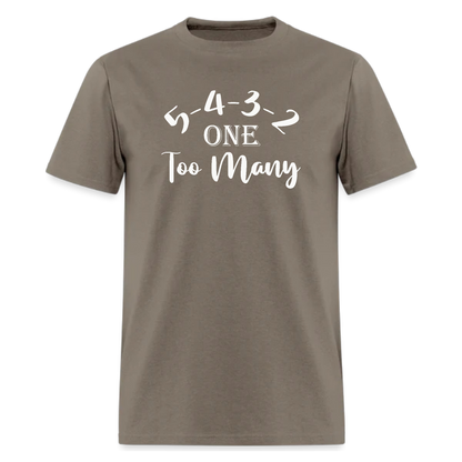 5,4,3,2,1 too many,Music Tshirt