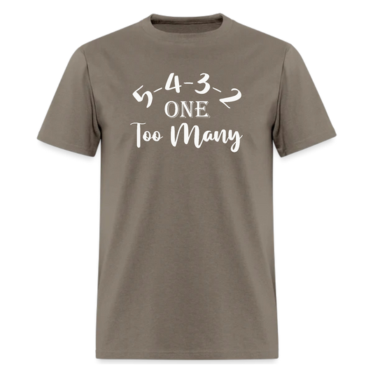 5,4,3,2,1 too many,Music Tshirt