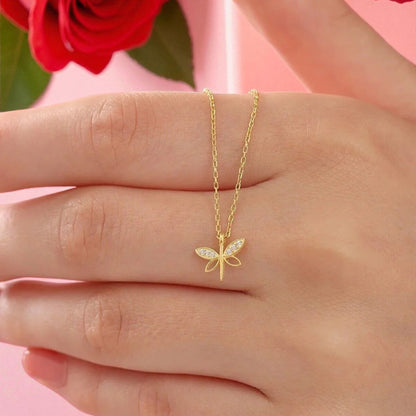 925 Sterling Silver Chain Dragonfly Necklace