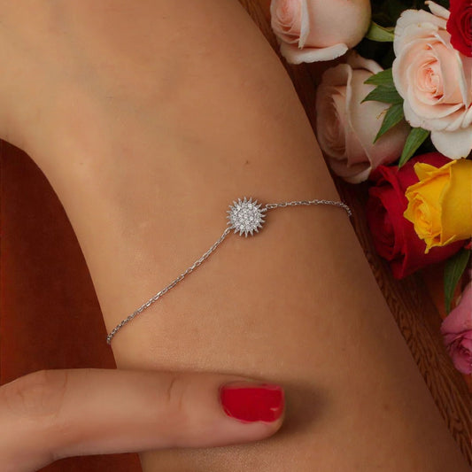 925 Sterling Silver Chain Sun Gold-Silver Bracelet