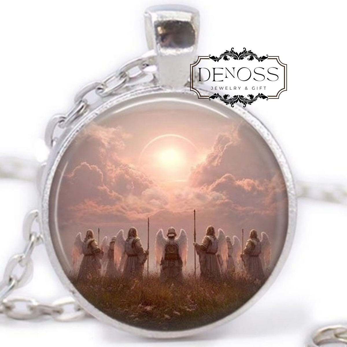 7 Archangels Pendant Necklace,Angelic Army Guardians of Light Amulet