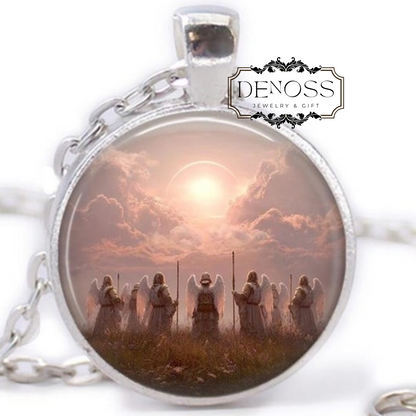 7 Archangels Pendant Necklace,Angelic Army Guardians of Light Amulet