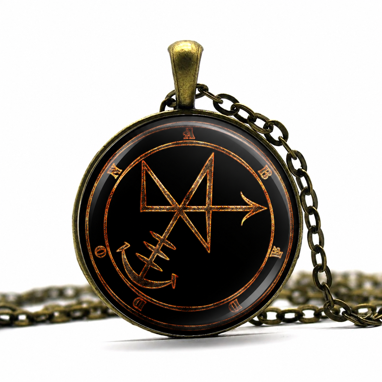 Abaddon Satanic Seal Sigil Necklace,Witchcraft Ritual Jewelry
