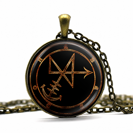 Abaddon Satanic Seal Sigil Necklace,Witchcraft Ritual Jewelry