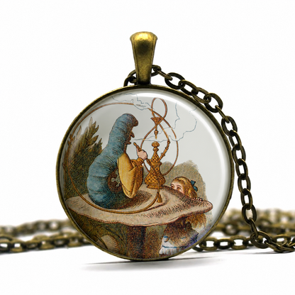 Alice and the Caterpillar necklace,Alice in Wonderland gift ,Wonderland jewelry John Tenniel art