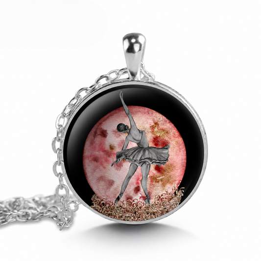 Ballerina necklace,ballet art jewelry,ballet teacher or student gift for dancer,dance gift