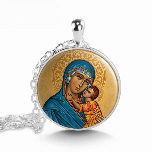 Blue Madonna Necklace,