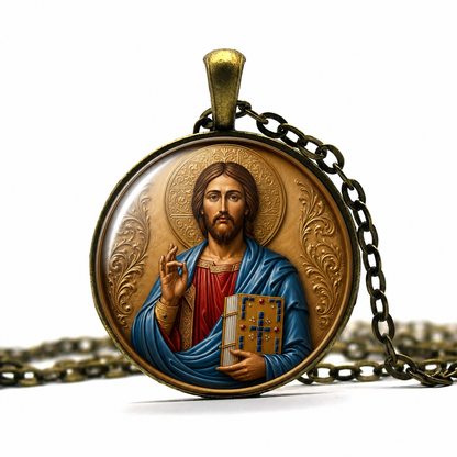 Byzantine Christ Necklace,Religious Necklace,Christian Necklace,Religious Jewelry