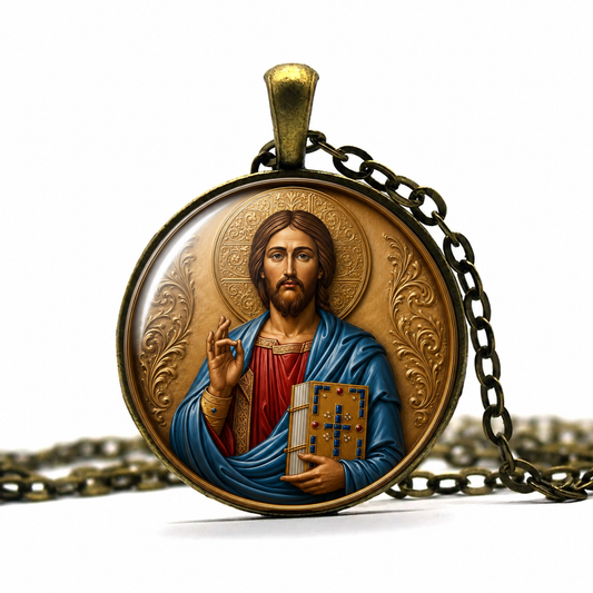 Byzantine Christ Necklace,Religious Necklace,Christian Necklace,Religious Jewelry