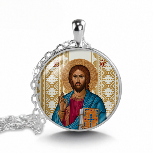 Byzantine Christ Necklace,Religious Necklace,Christian Necklace,Religious Jewelry - Denoss