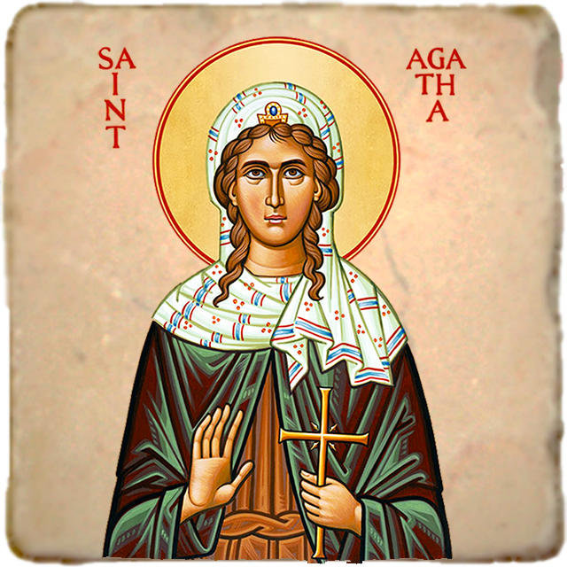 St. Agatha Icon,Women Saint,Marble Icon,Handmade,Prayer gift,Christian Icon