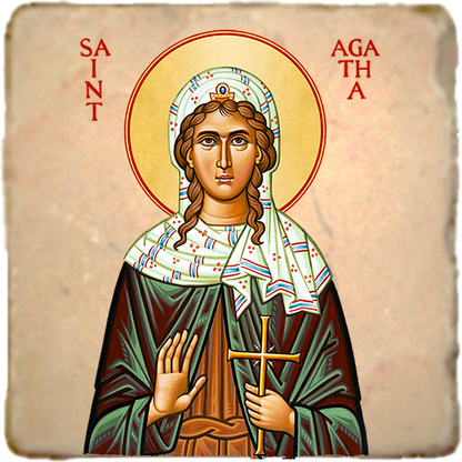 St. Agatha Icon,Women Saint,Marble Icon,Handmade,Prayer gift,Christian Icon